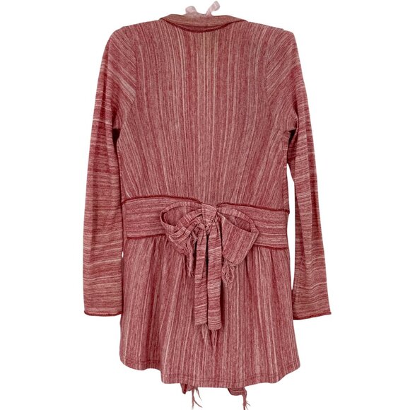 VTG Free People Pink Fringe Bow Back Cardigan | Coquette Coastal Boho Balletcore - Picture 7 of 16